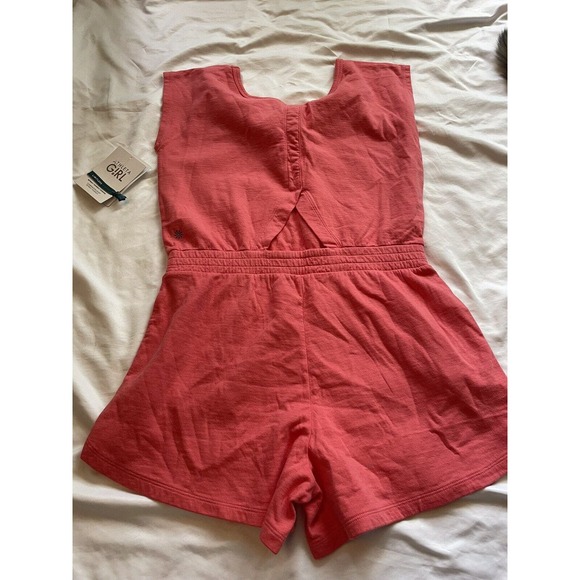 Athleta Girl NEW Retreat Yourself Romper Size XXL 16 Coral Orange Sleeveless NWT - Picture 8 of 8